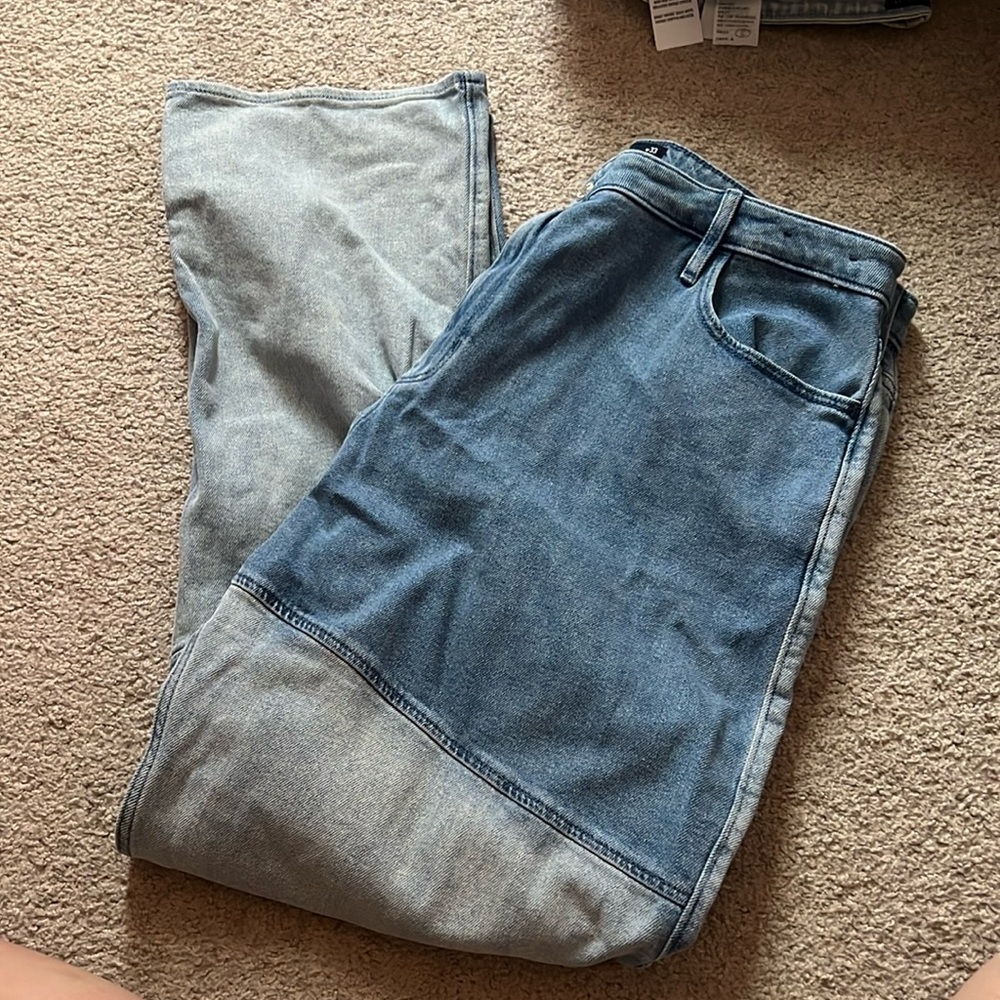 Hollister ultra high-rise dad jean in patchwork denim 17L